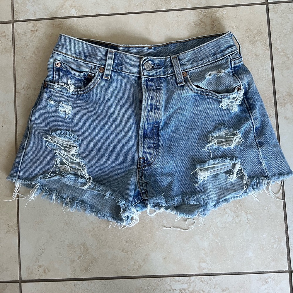 Levi’s distressed denim shorts